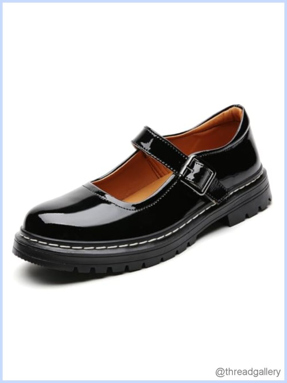 Mary Jane Platform Oxfords Buckle Strap Faux Leather Casual Shoes